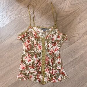 Armani Exchange A/X Ruffle Floral Tank Top XS